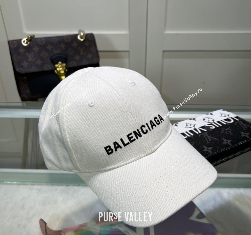 Balenciaga Baseball Hat White/Black 2024 040301 (A-240403063)