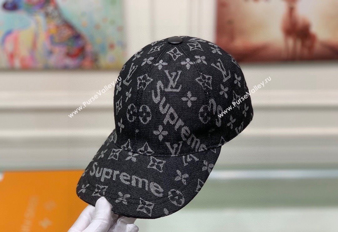 Supreme x Louis Vuitton Denim Baseball Hat Black 2024 (XMN-240403014)