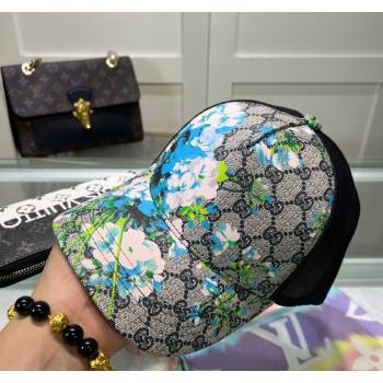 Gucci GG Canvas and Mesh Baseball Hat with Flora Grey 2024 040301 (A-240403069)