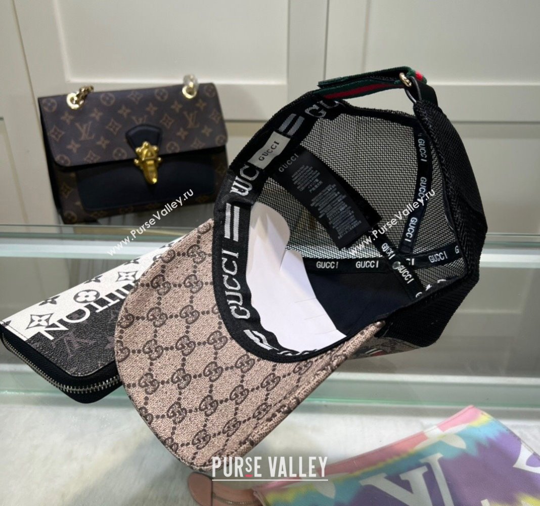 Gucci GG Canvas Baseball Hat with Kingsnake Print Beige 2024 040301 (A-240403073)