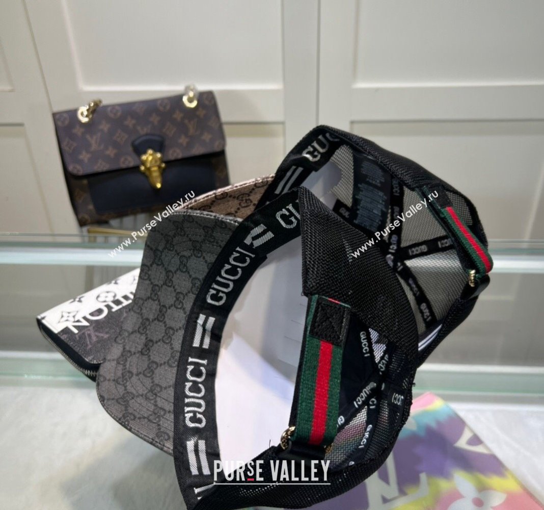 Gucci GG Canvas Baseball Hat with Kingsnake Print Black 2024 040301 (A-240403074)