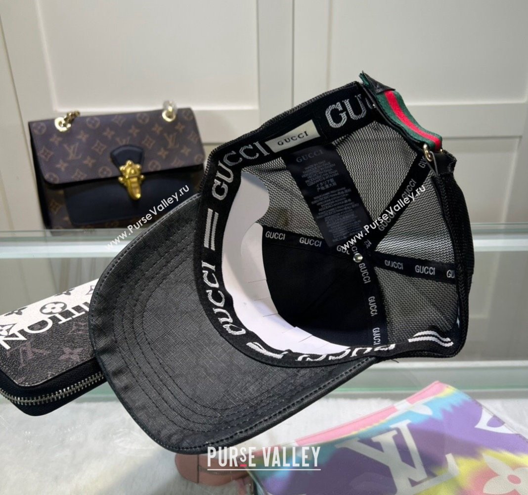 Gucci GG Canvas Baseball Hat with Tiger Print Black 2024 040301 (A-240403075)