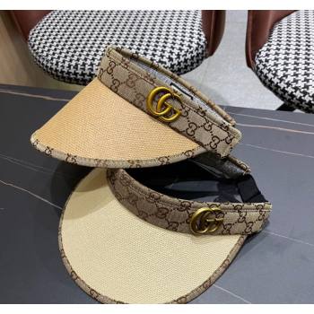Gucci Straw and Canvas Visor Hat 2024 0403 (A-240403079)