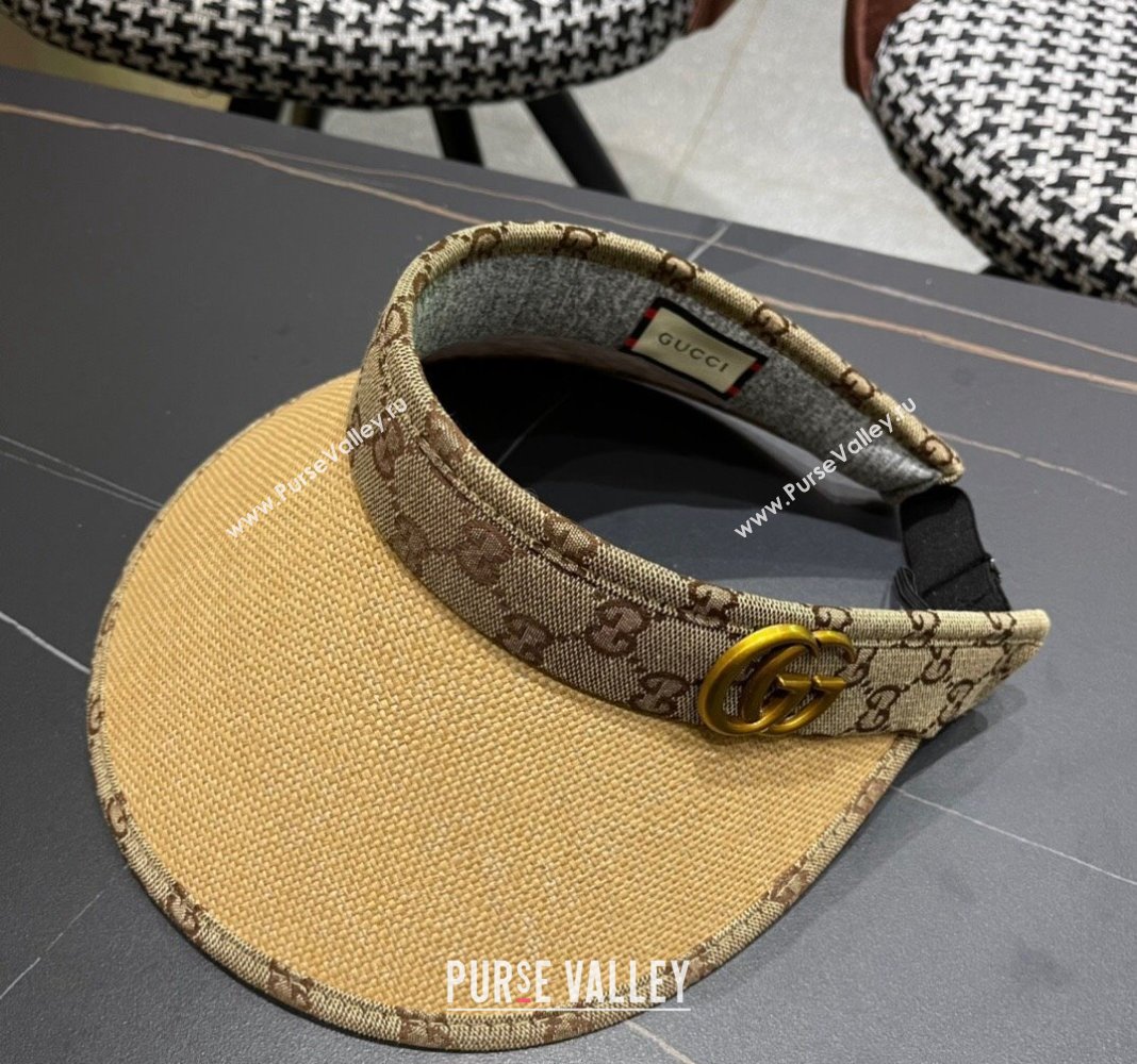 Gucci Straw and Canvas Visor Hat 2024 0403 (A-240403079)