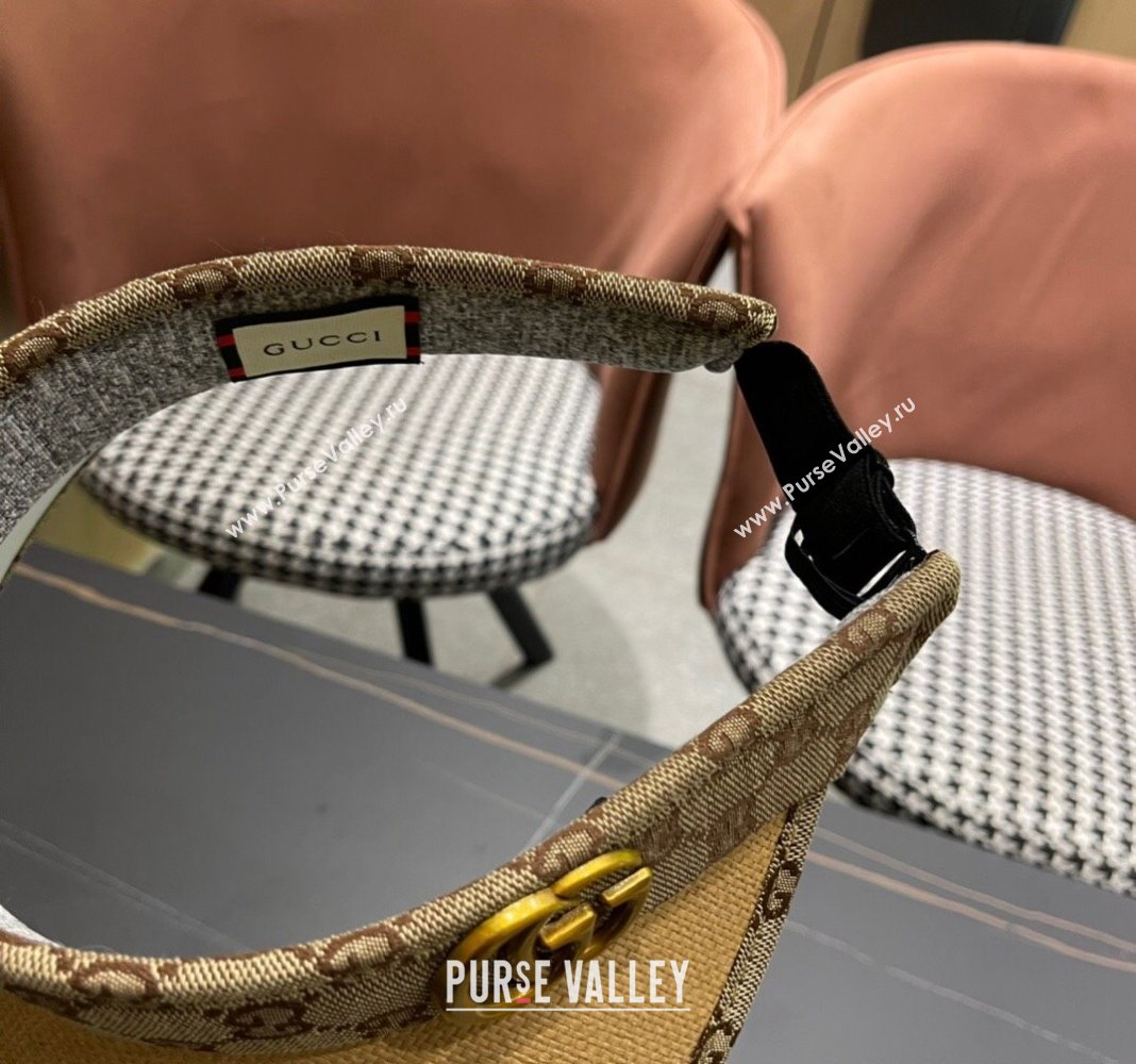Gucci Straw and Canvas Visor Hat 2024 0403 (A-240403079)