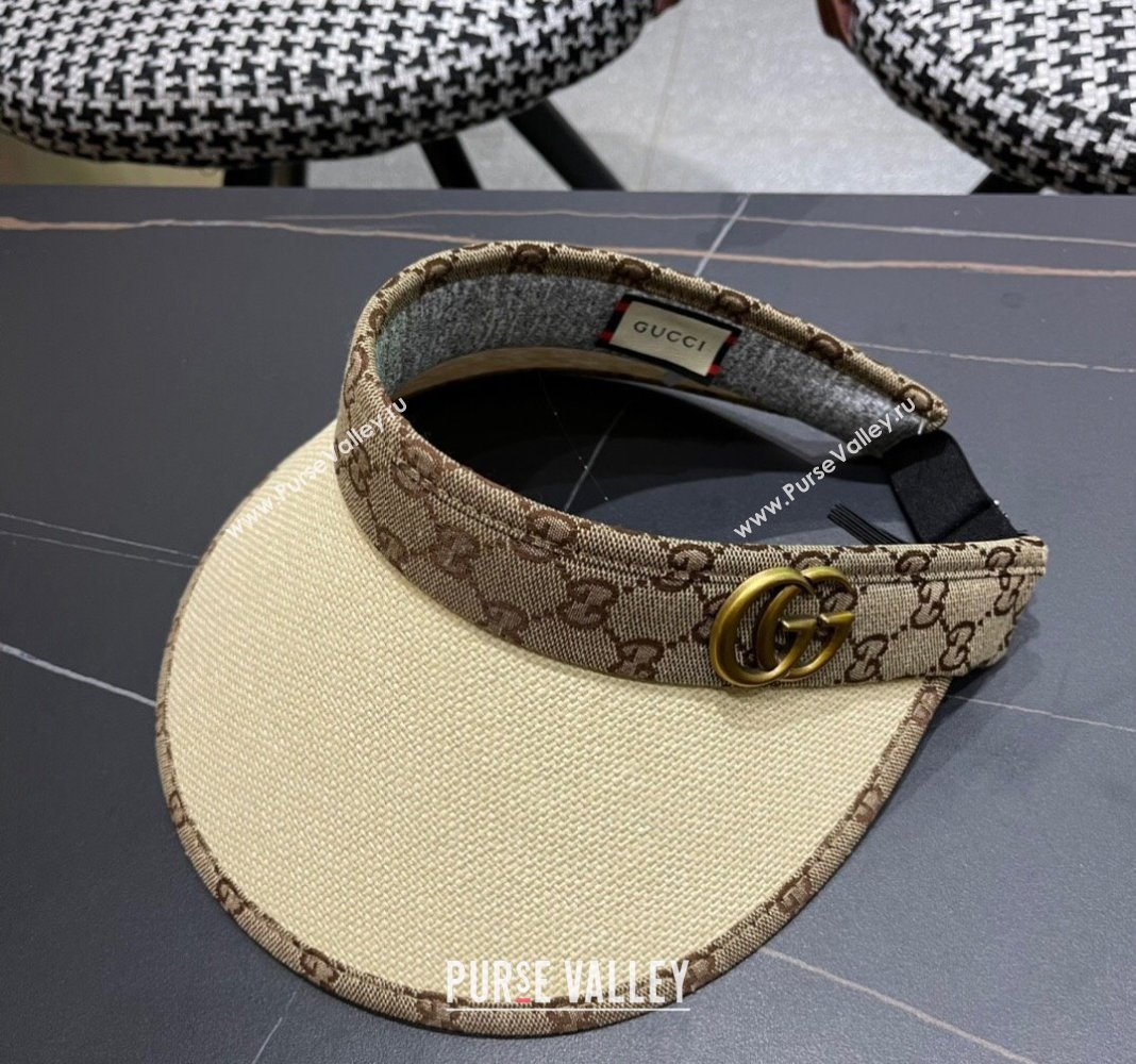 Gucci Straw and Canvas Visor Hat 2024 0403 (A-240403079)