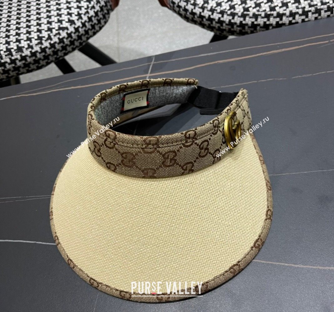 Gucci Straw and Canvas Visor Hat 2024 0403 (A-240403079)