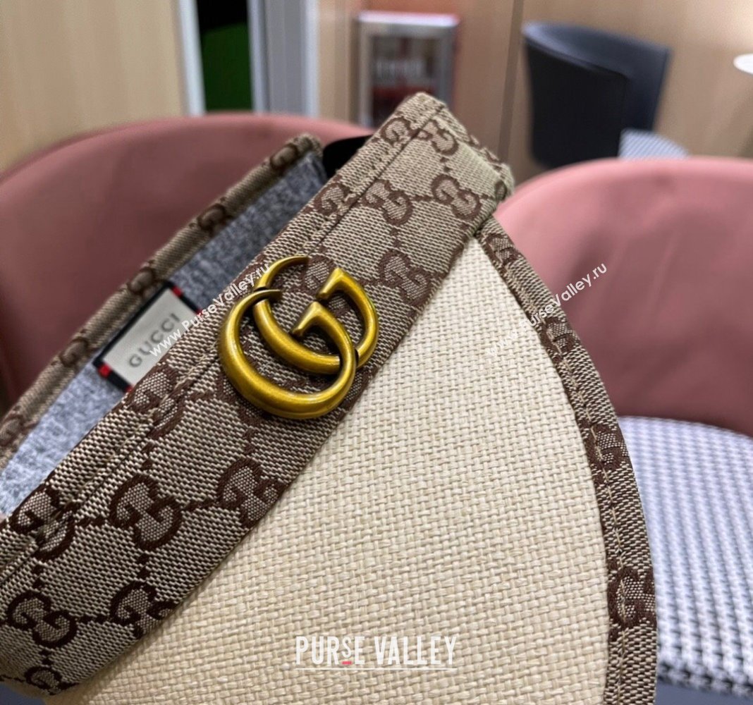Gucci Straw and Canvas Visor Hat 2024 0403 (A-240403079)