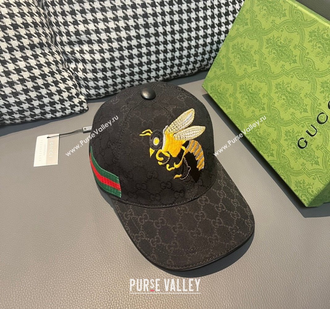 Gucci GG Canvas Baseball Hat with Bears Black 2024 (XMN-240403016)