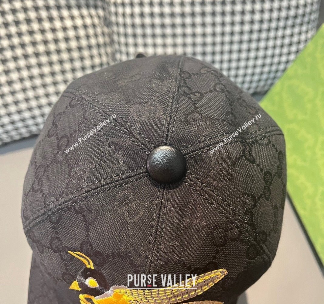 Gucci GG Canvas Baseball Hat with Bears Black 2024 (XMN-240403016)