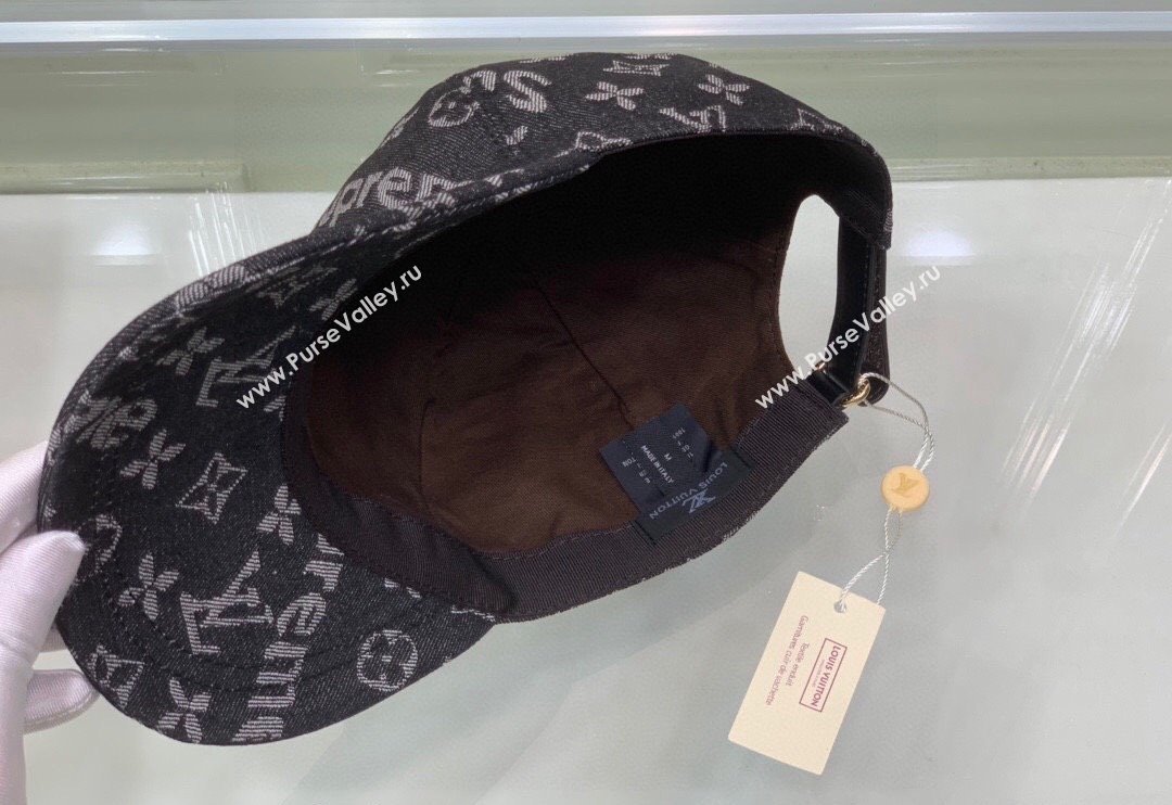 Supreme x Louis Vuitton Denim Baseball Hat Black 2024 (XMN-240403014)