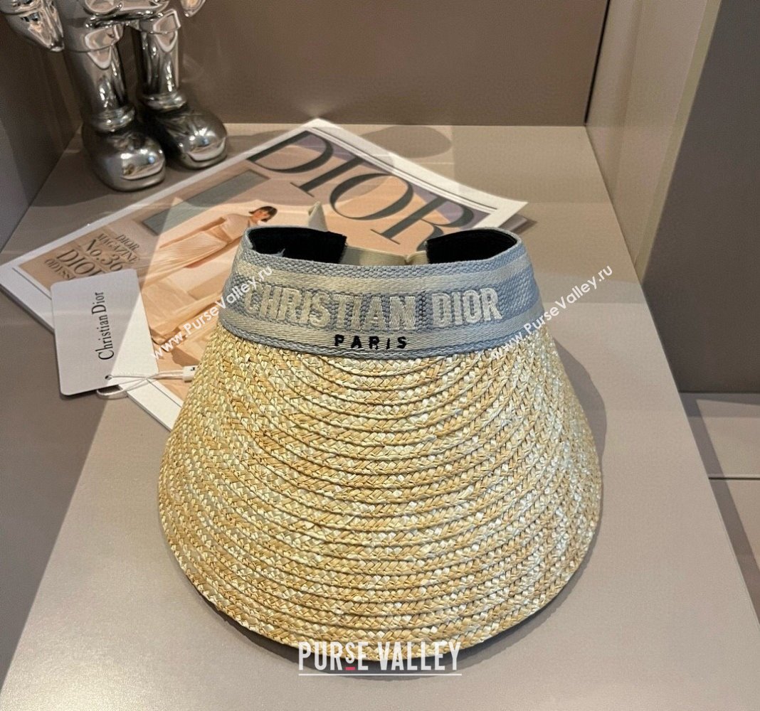 Dior Straw Visor Hat Grey 2024 040301 (XMN-240403082)