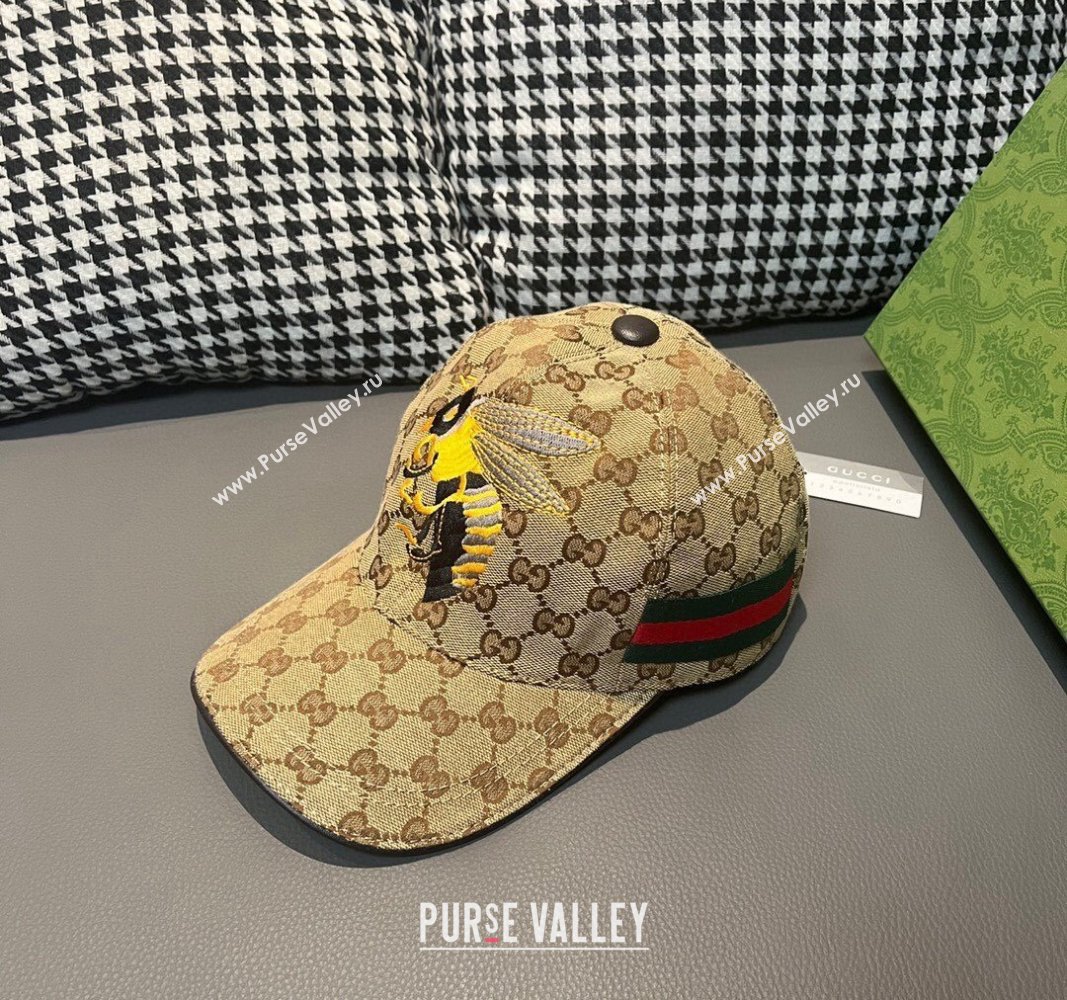 Gucci GG Canvas Baseball Hat with Bears Beige 2024 (XMN-240403017)