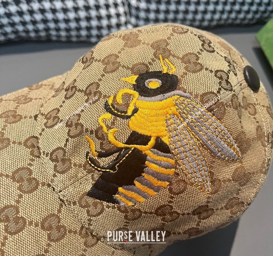 Gucci GG Canvas Baseball Hat with Bears Beige 2024 (XMN-240403017)