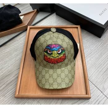 Gucci GG Canvas Baseball Hat with Eagle Print Beige 2024 0403 (MAO-240403112)