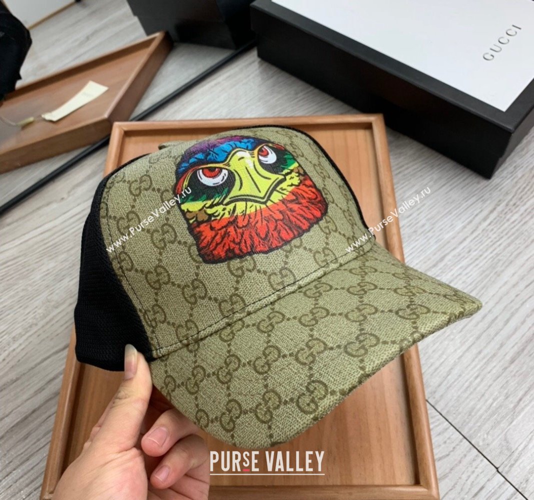 Gucci GG Canvas Baseball Hat with Eagle Print Beige 2024 0403 (MAO-240403112)