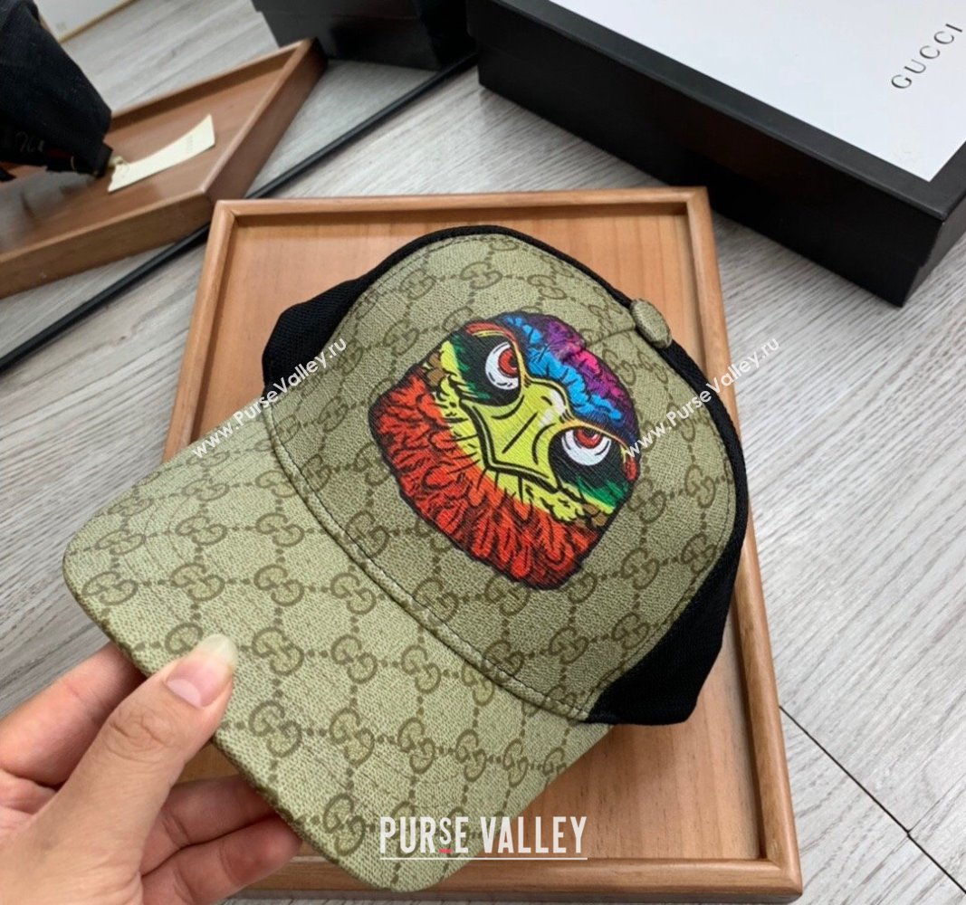 Gucci GG Canvas Baseball Hat with Eagle Print Beige 2024 0403 (MAO-240403112)