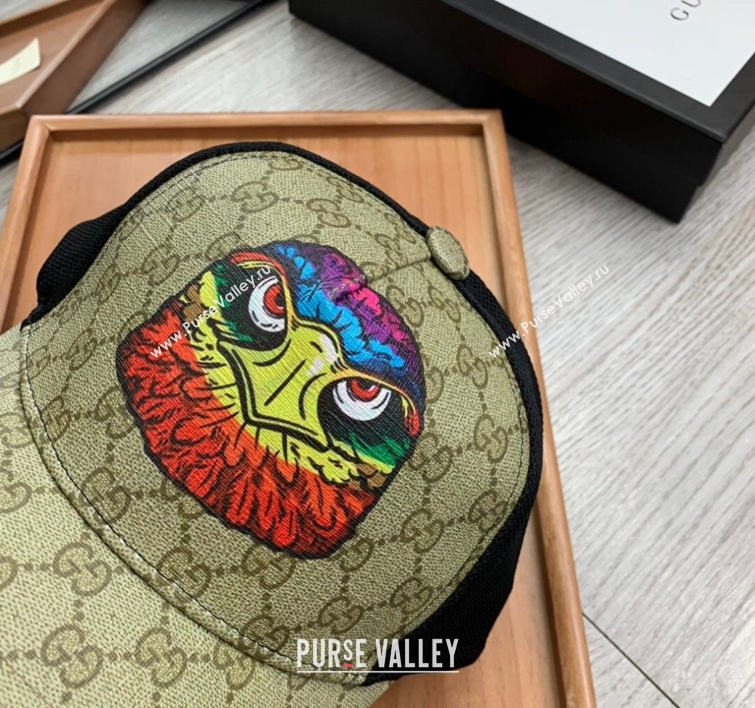 Gucci GG Canvas Baseball Hat with Eagle Print Beige 2024 0403 (MAO-240403112)