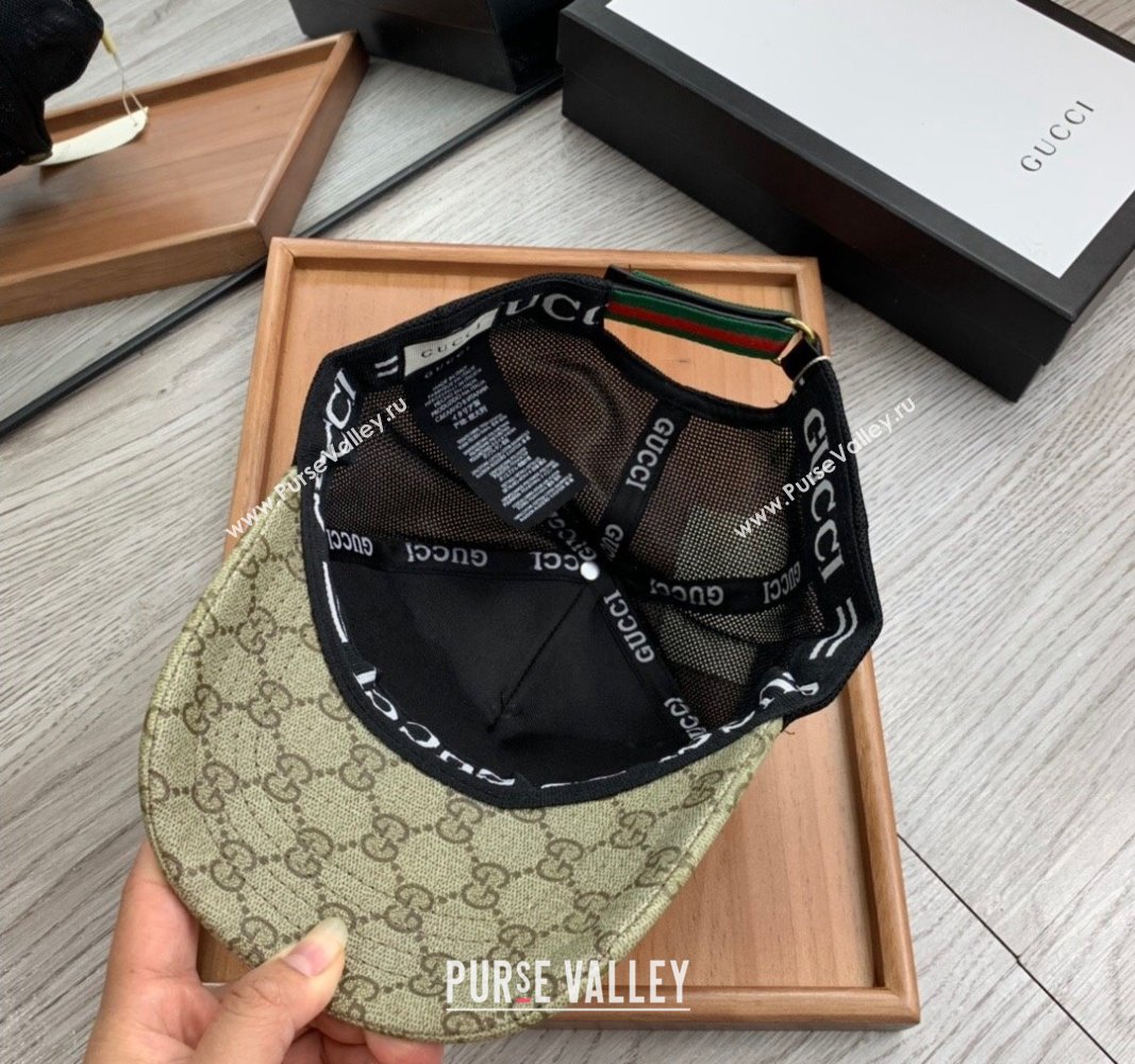 Gucci GG Canvas Baseball Hat with Eagle Print Beige 2024 0403 (MAO-240403112)