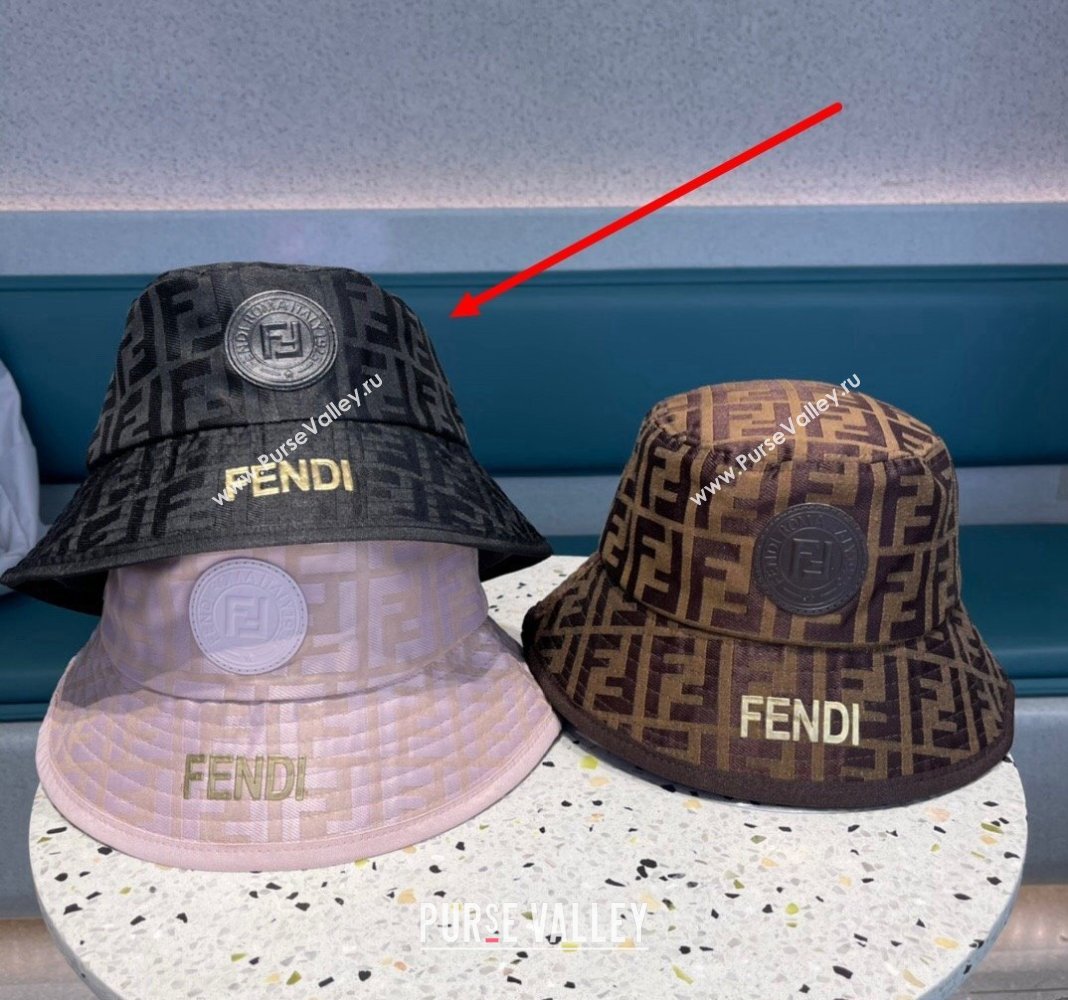 Fendi FF Fabric Bucket Hat Black 2024 040301 (A-240403107)