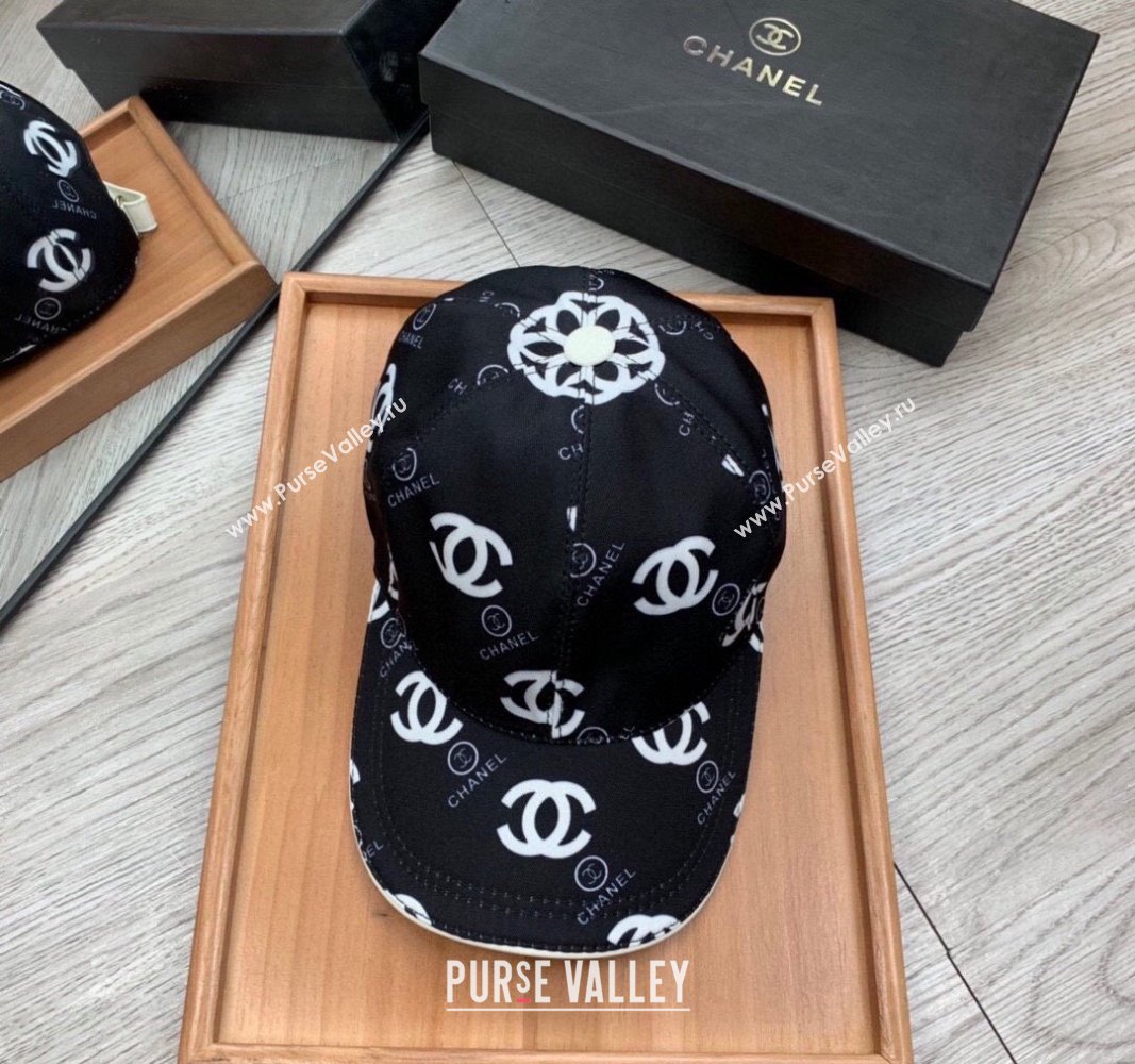Chanel CC Print Hat Black 2024 040301 (MAO-240403108)