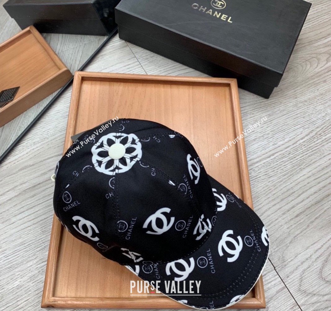 Chanel CC Print Hat Black 2024 040301 (MAO-240403108)