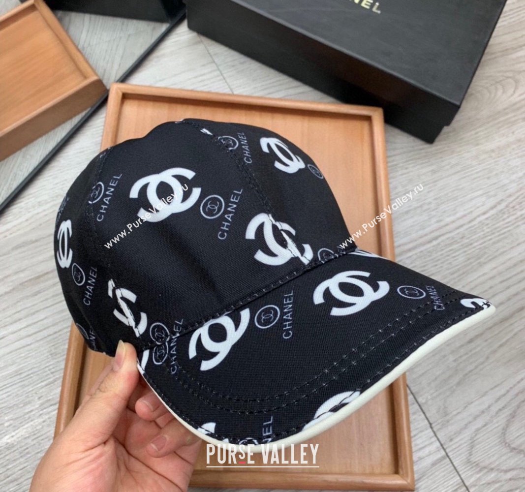 Chanel CC Print Hat Black 2024 040301 (MAO-240403108)