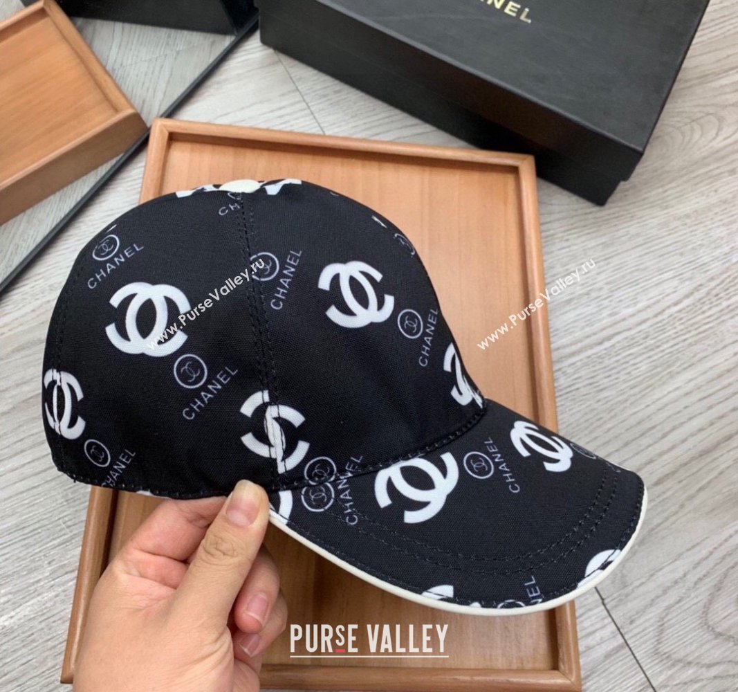 Chanel CC Print Hat Black 2024 040301 (MAO-240403108)