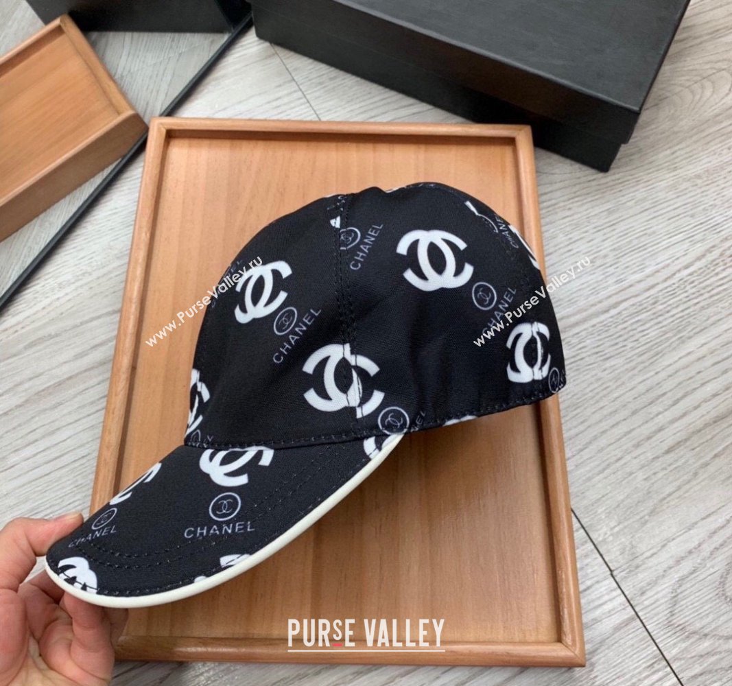 Chanel CC Print Hat Black 2024 040301 (MAO-240403108)
