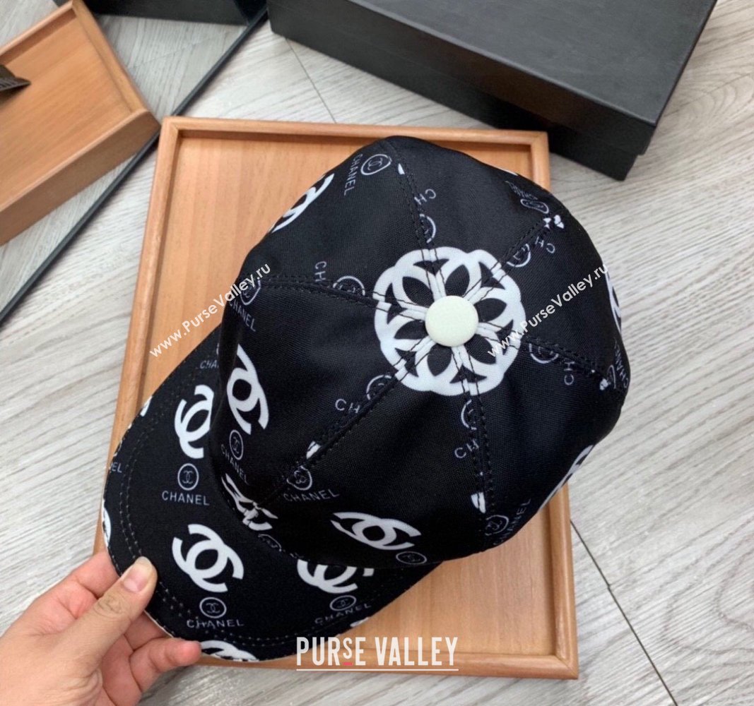 Chanel CC Print Hat Black 2024 040301 (MAO-240403108)