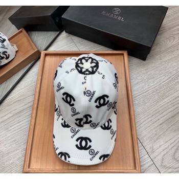 Chanel CC Print Hat White 2024 040301 (MAO-240403109)