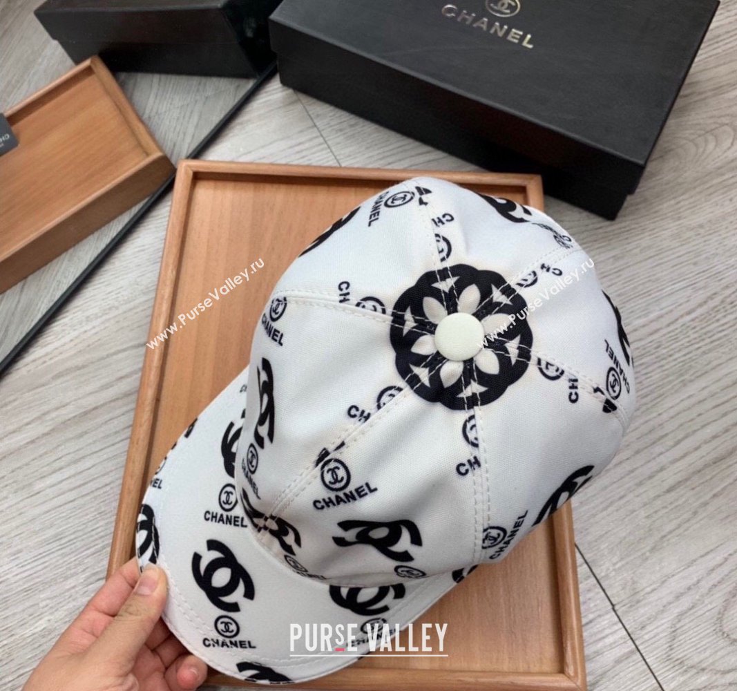 Chanel CC Print Hat White 2024 040301 (MAO-240403109)