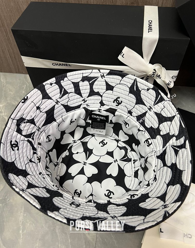 Chanel Denim Bucket Hat with Strass CC Black 2024 0514 (MAO-240514045)