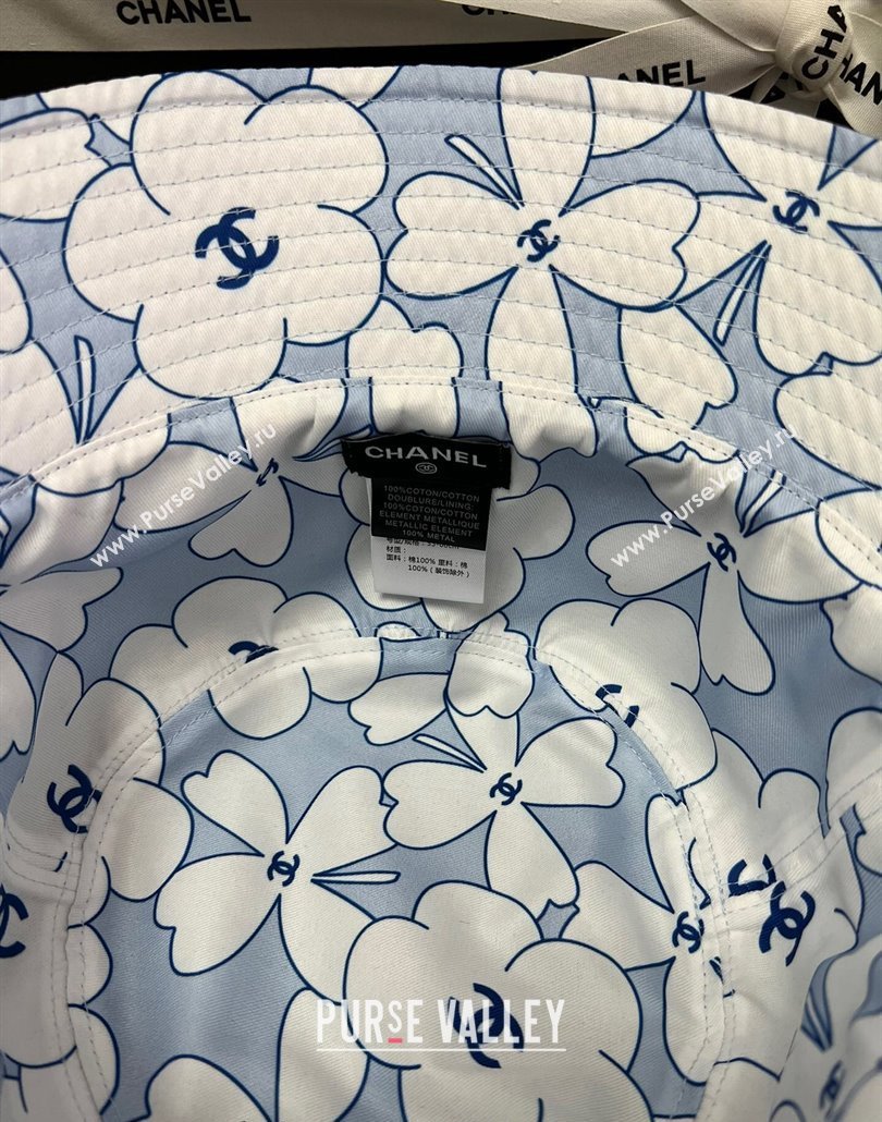Chanel Denim Bucket Hat with Strass CC Blue 2024 0514 (MAO-240514048)