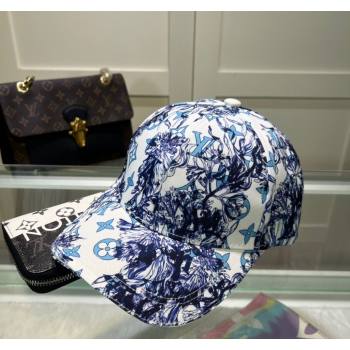 Louis Vuitton Printed Baseball hat Blue/White 2024 0514 (MAO-240514055)