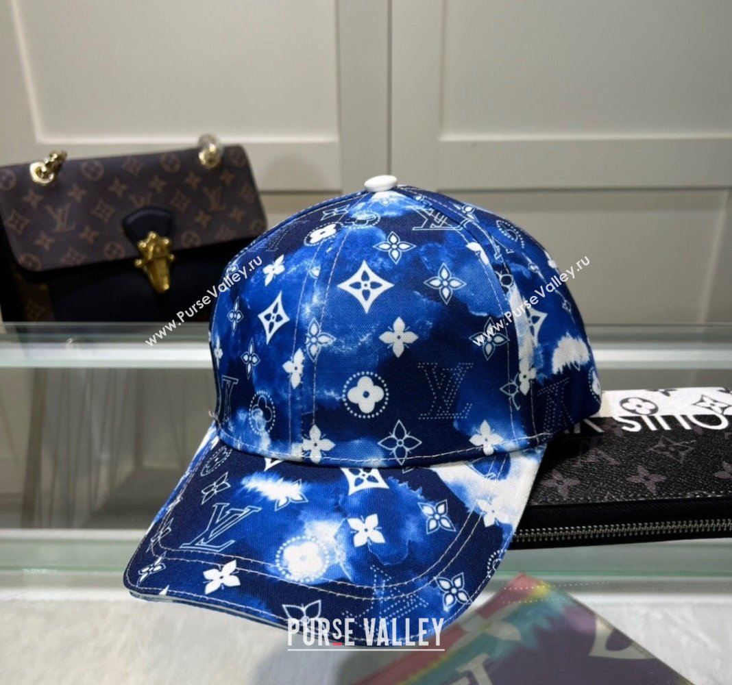 Louis Vuitton Printed Baseball hat Dark Blue 2024 0514 (MAO-240514057)