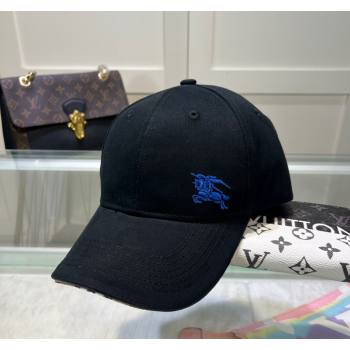 Burberry Canvas Baseball hat with Blue Logo Black 2024 0514 (MAO-240514060)