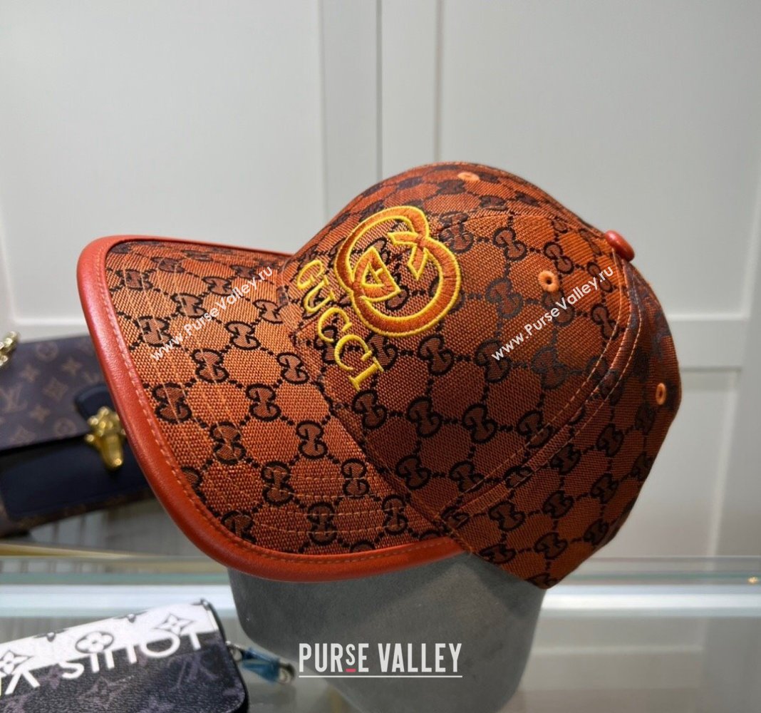 Gucci GG Canvas Baseball hat with Interlocking G Orange 2024 0513 (A-240514061)