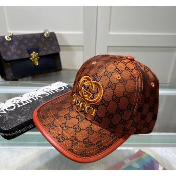 Gucci GG Canvas Baseball hat with Interlocking G Orange 2024 0513 (A-240514061)