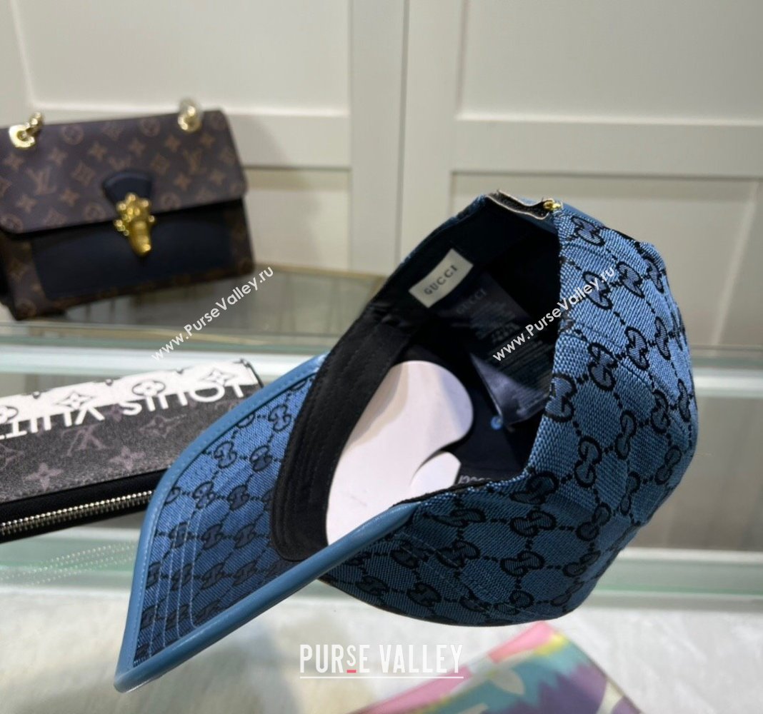 Gucci GG Canvas Baseball hat with Interlocking G Blue 2024 0513 (A-240514062)