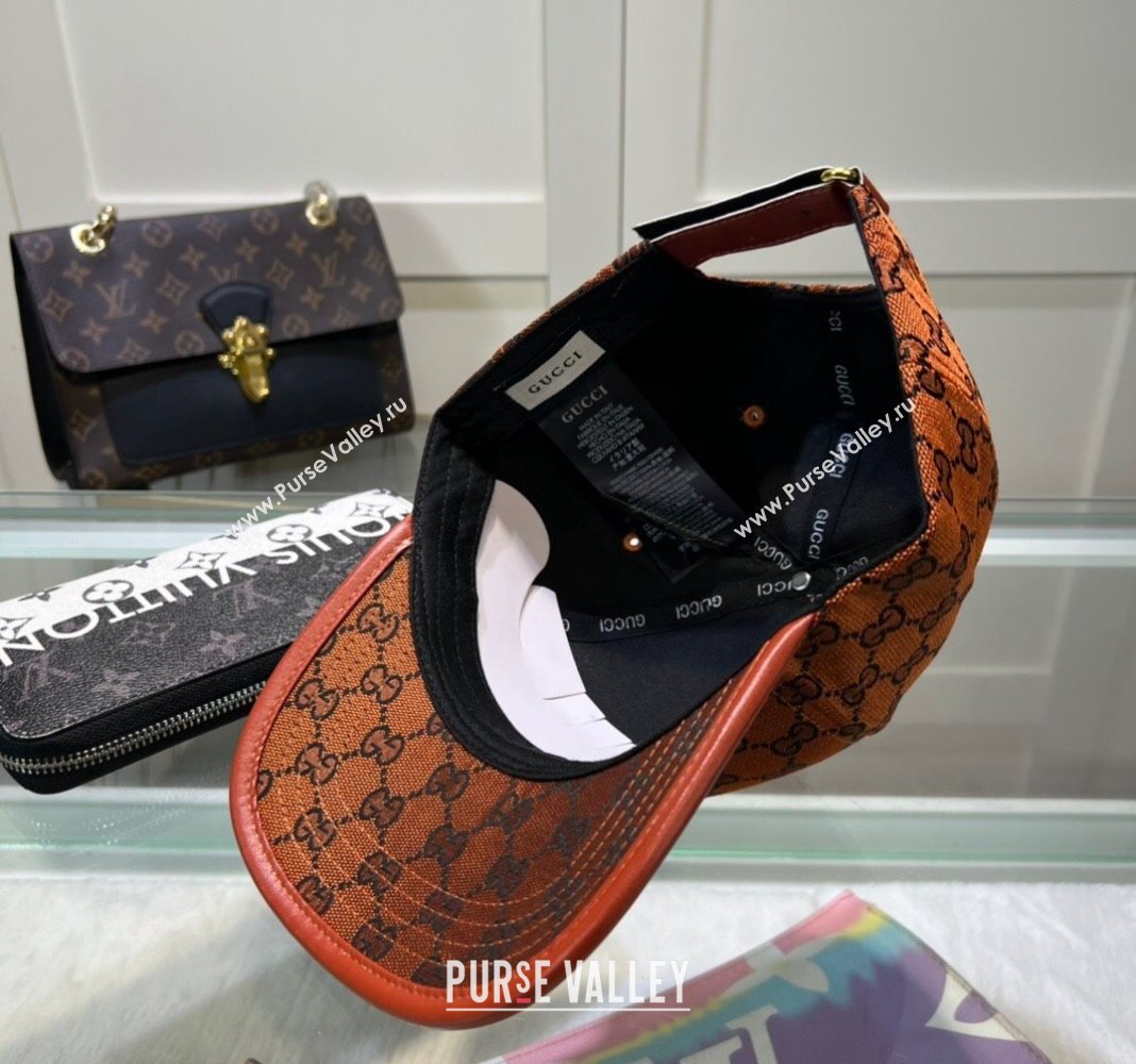 Gucci GG Canvas Baseball hat with Interlocking G Orange 2024 0513 (A-240514061)
