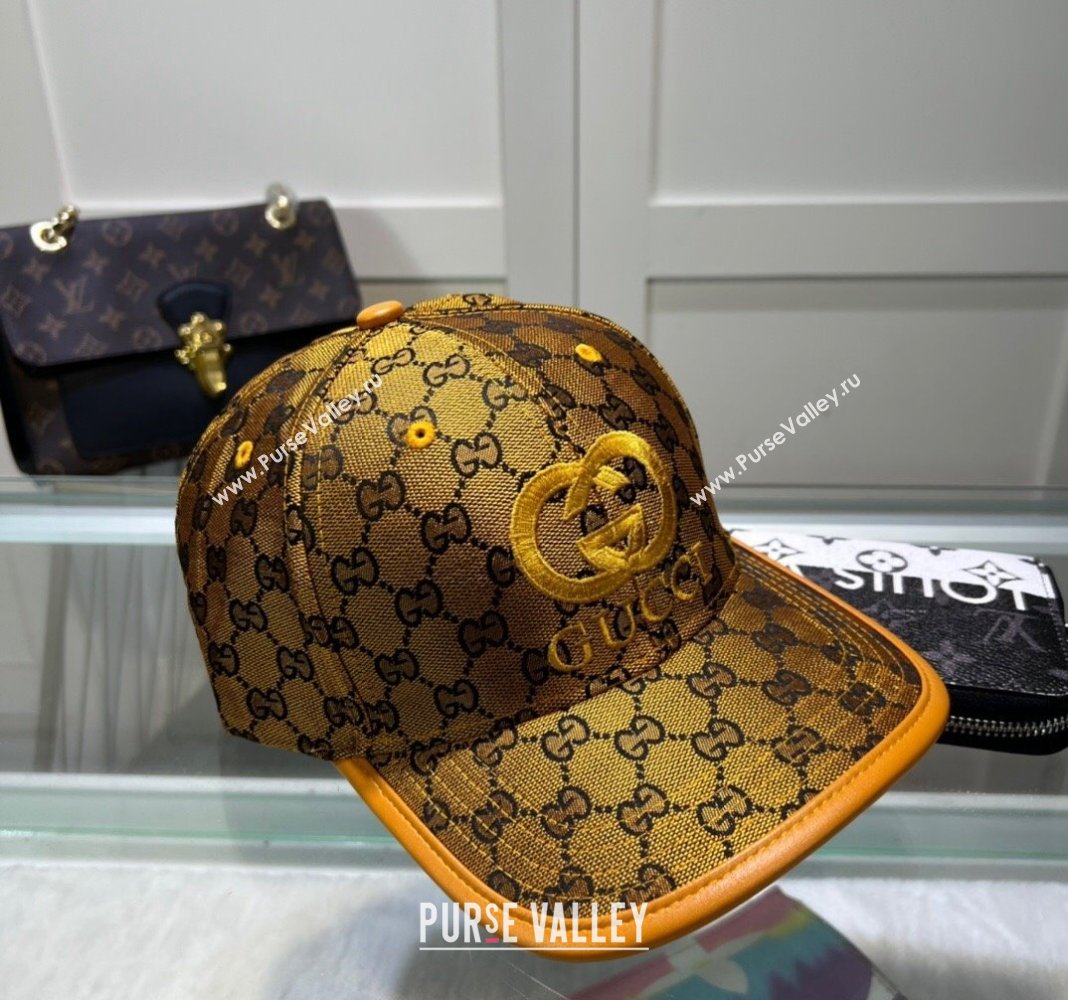 Gucci GG Canvas Baseball hat with Interlocking G Yellow 2024 0513 (A-240514063)