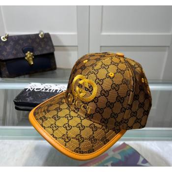 Gucci GG Canvas Baseball hat with Interlocking G Yellow 2024 0513 (A-240514063)