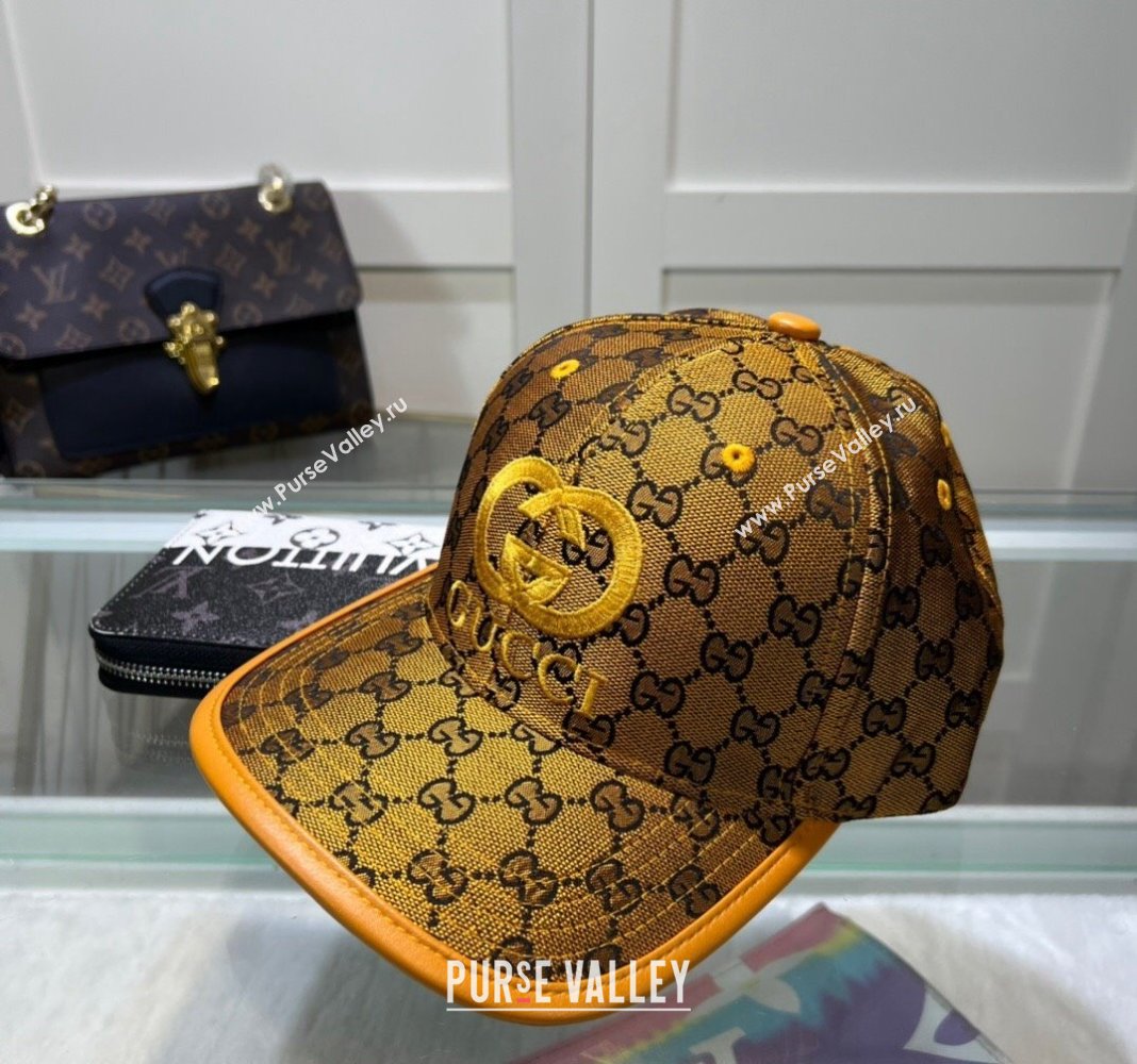Gucci GG Canvas Baseball hat with Interlocking G Yellow 2024 0513 (A-240514063)