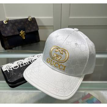 Gucci GG Canvas Baseball hat with Interlocking G White 2024 0513 (A-240514064)