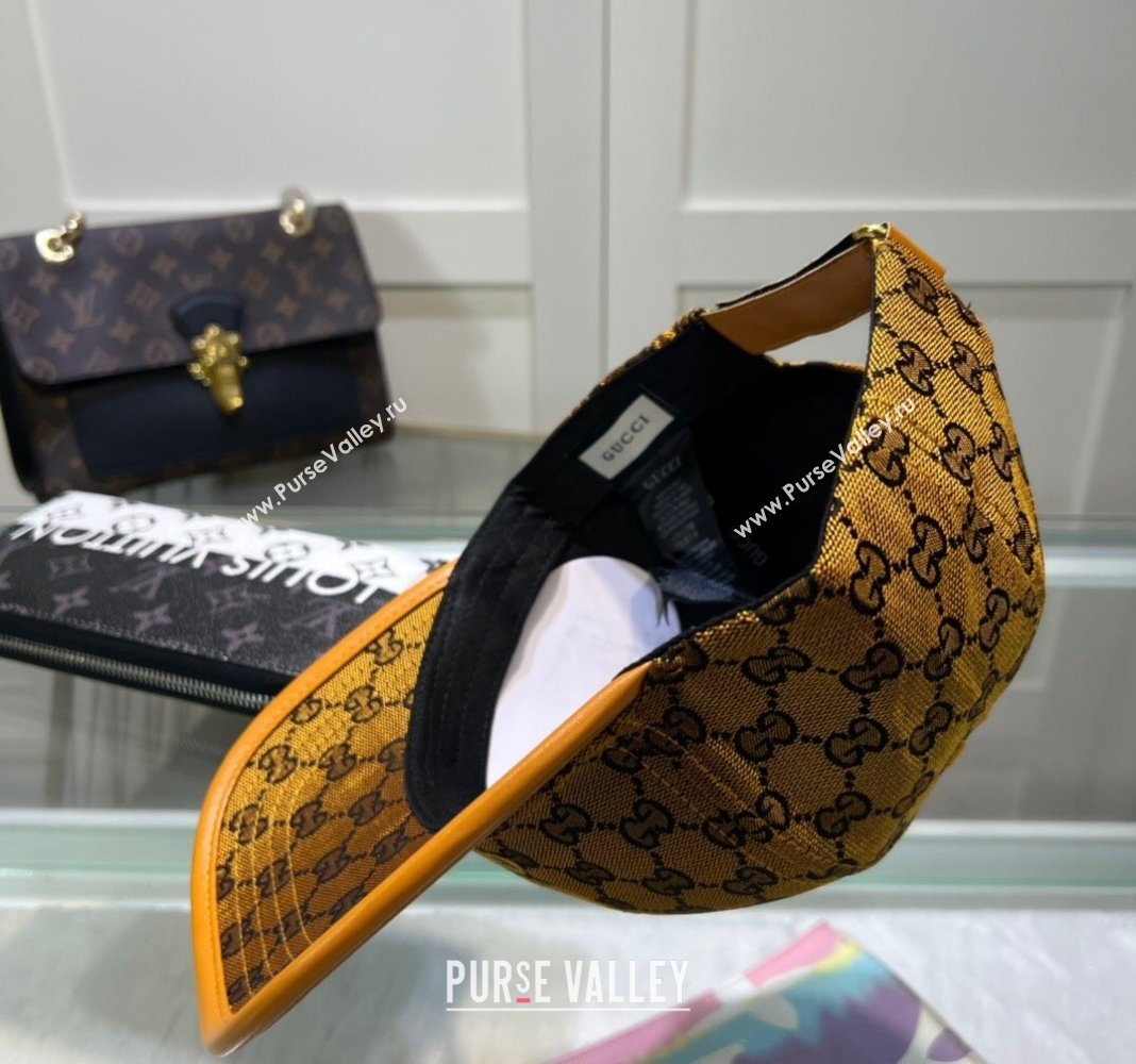 Gucci GG Canvas Baseball hat with Interlocking G Yellow 2024 0513 (A-240514063)
