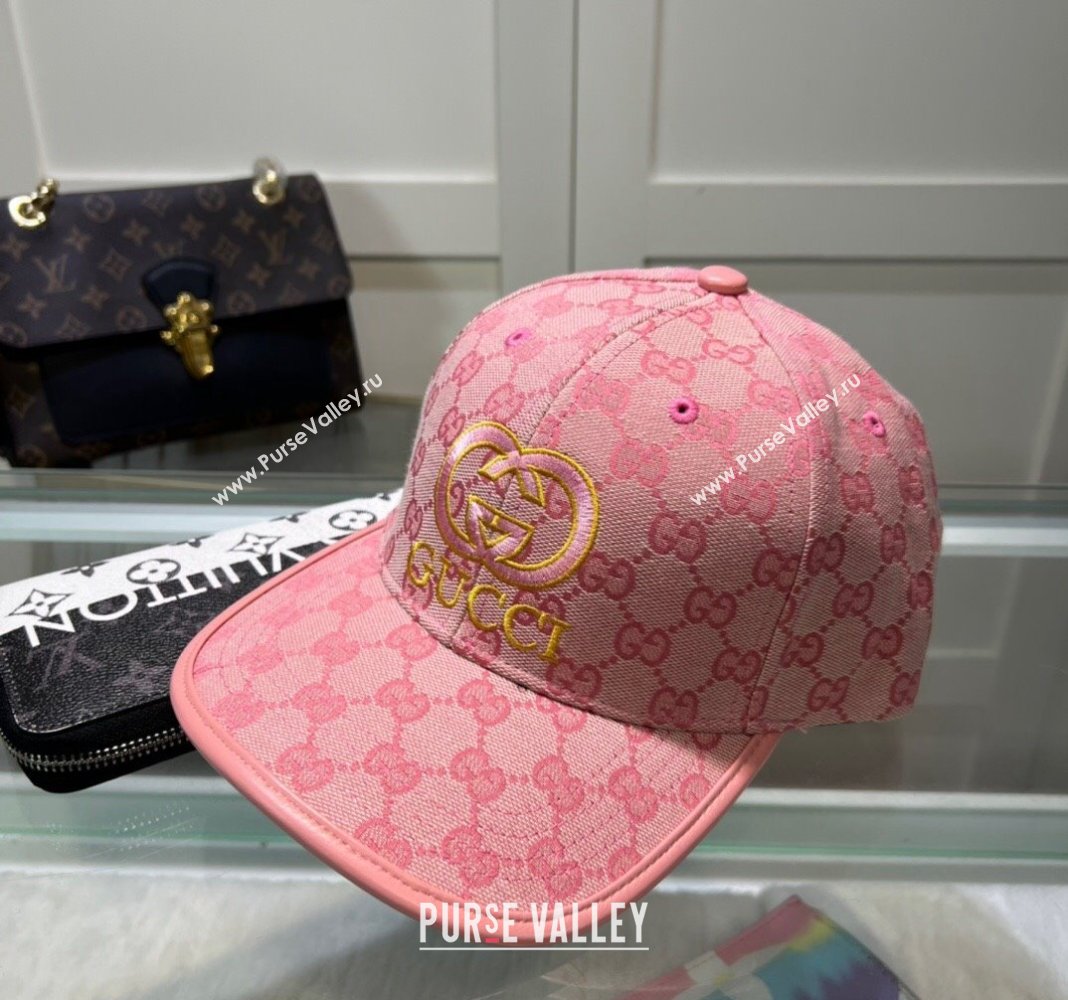Gucci GG Canvas Baseball hat with Interlocking G Light Pink 2024 0513 (A-240514068)