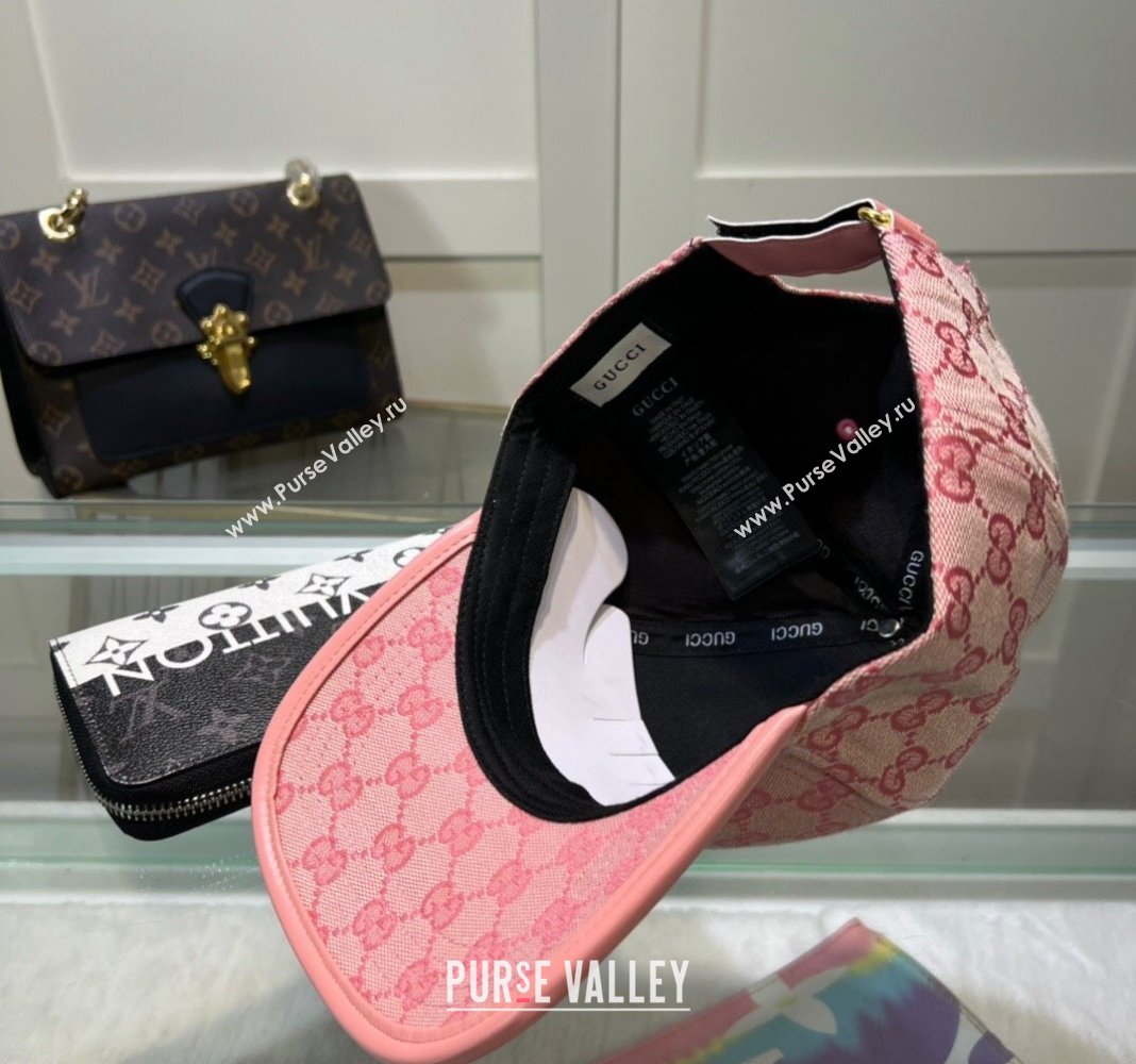 Gucci GG Canvas Baseball hat with Interlocking G Light Pink 2024 0513 (A-240514068)