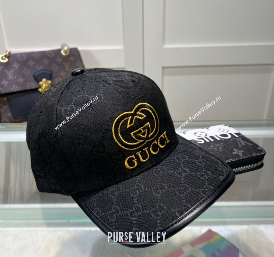 Gucci GG Canvas Baseball hat with Interlocking G Black 2024 0513 (A-240514067)