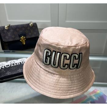 Gucci Shiny GG Bucket hat with Maxi GUCCI Light Pink 2024 0513 (A-240514071)